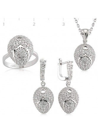 Gümüş Zirkon Taşlı Set