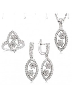 Gümüş Zirkon Taşlı Set