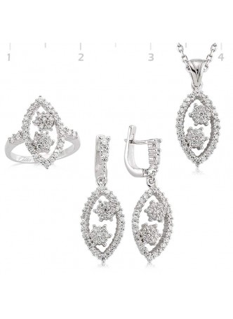 Gümüş Zirkon Taşlı Set