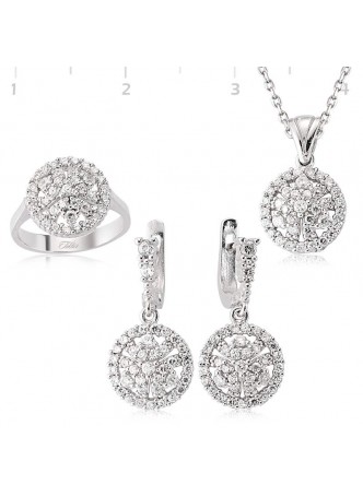 Gümüş Zirkon Taşlı Set