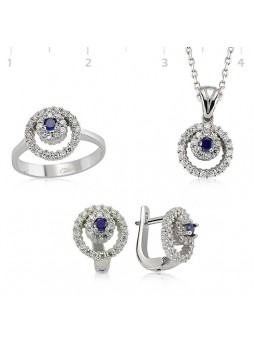 Gümüş Zirkon Taşlı Set
