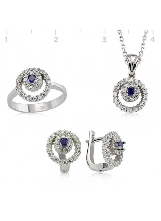 Gümüş Zirkon Taşlı Set