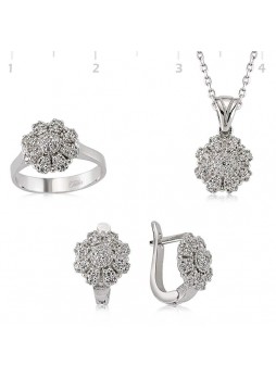 Gümüş Zirkon Taşlı Set