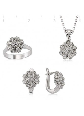 Gümüş Zirkon Taşlı Set