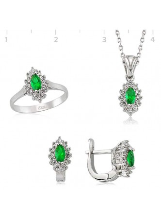 Gümüş Zirkon Taşlı Set