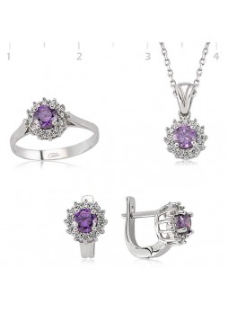 Gümüş Zirkon Taşlı Mini Set