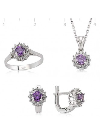 Gümüş Zirkon Taşlı Mini Set