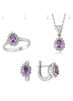 Gümüş Zirkon Taşlı Set