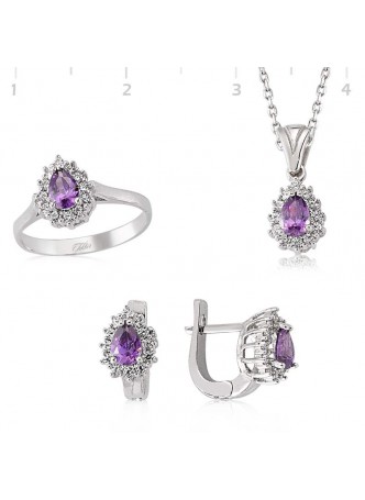 Gümüş Zirkon Taşlı Set