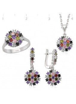 Gümüş Zirkon Taşlı Set