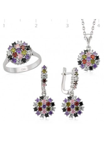 Gümüş Zirkon Taşlı Set