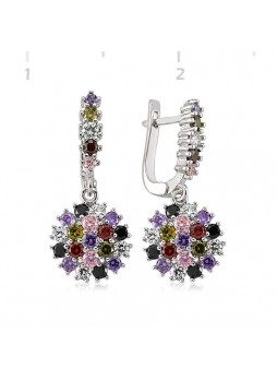 Gümüş Zirkon Taşlı Küpe