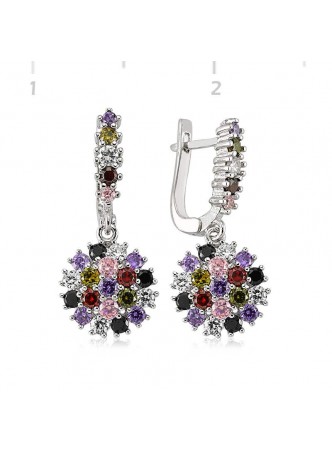 Gümüş Zirkon Taşlı Küpe