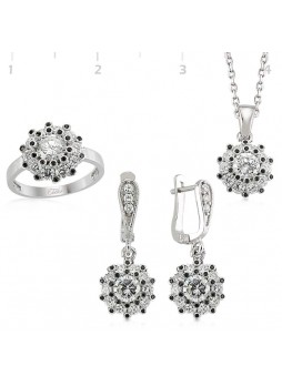 Gümüş Zirkon Taşlı Set