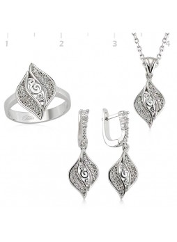 Gümüş Zirkon Taşlı Set