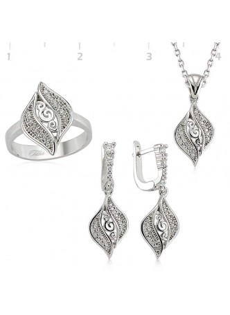 Gümüş Zirkon Taşlı Set