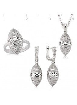 Gümüş Zirkon Taşlı Set