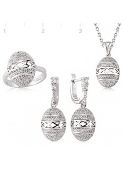Gümüş Zirkon Taşlı Set