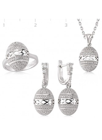 Gümüş Zirkon Taşlı Set