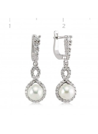 Gümüş Sonsuzluk İnci Küpe