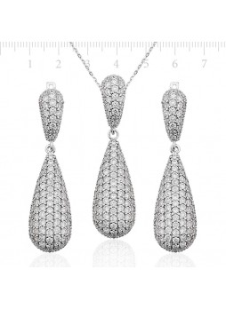 Zirkon Taşlı Gümüş Set