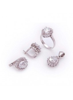 Gümüş Zirkon Taşlı Set