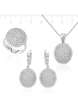 Zirkon Taşlı Oval Set