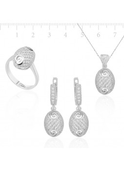 Gümüş Zirkon Taşlı Set