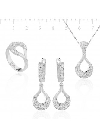 Gümüş  Zirkon Taşlı Set