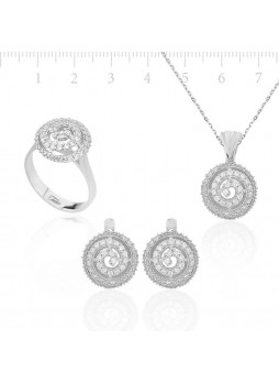 Gümüş Zirkon Taşlı Set