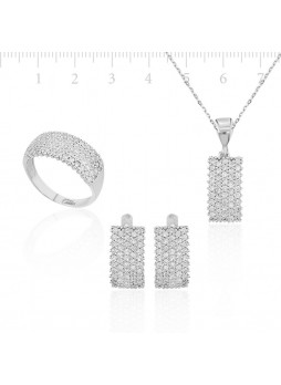 Gümüş Zirkon Taşlı Set
