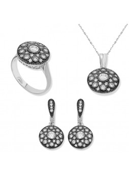 Gümüş Zirkon Taşlı Set