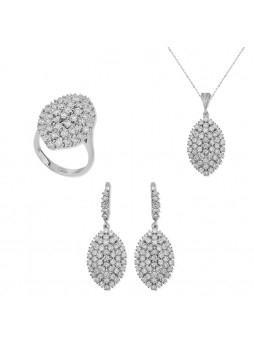 Gümüş Zirkon Taşlı Mekik Set