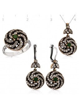 Zümrüt Taşlı Otantik Set