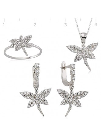 Gümüş Zirkon Taşlı Yusufçuk Set