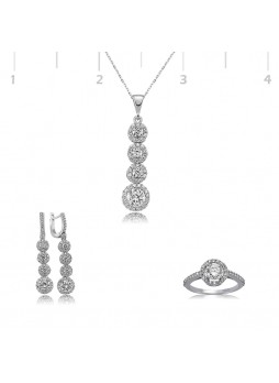 Gümüş Sıralı Dört Taş Set