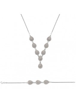 Gümüş Zirkon Taşlı Set