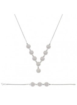 Gümüş Zirkon Taşlı Set
