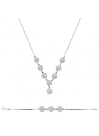 Gümüş Zirkon Taşlı Set