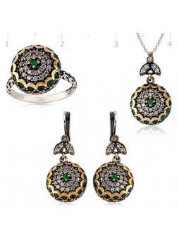 Zümrüt Taşlı Otantik Set