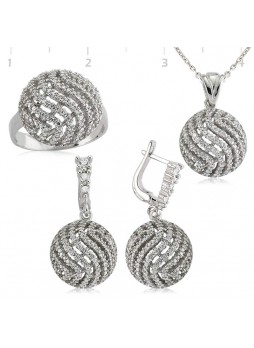 Gümüş Zirkon Taşlı Set
