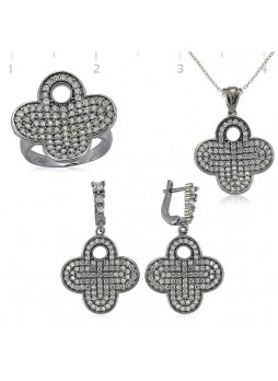 Gümüş Zirkon Taşlı Set
