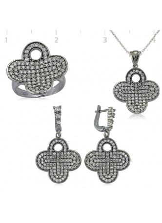Gümüş Zirkon Taşlı Set
