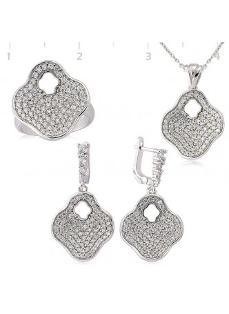 Gümüş Zirkon Taşlı Set