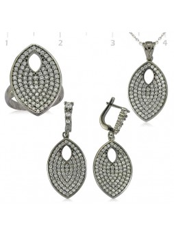 Gümüş Zirkon Taşlı Mekik Set