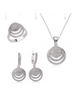 Gümüş Zirkon Taşlı Set