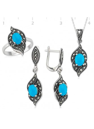 Gümüş Turkuaz Markazit Set