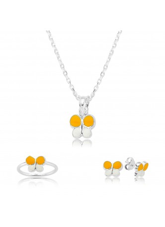 Gümüş Sarı Kelebek Çocuk Set