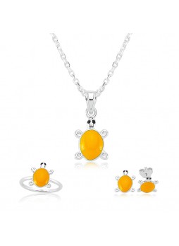 Gümüş Turuncu Kaplumbağa Çocuk Set
