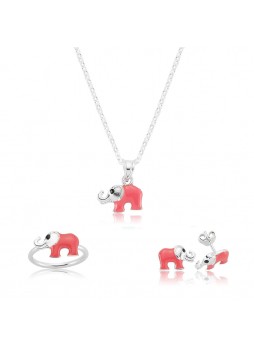 Gümüş Pembe Fil Çocuk Set